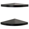 Danya B. XF11115-2BK Veneer Corner Radial Shelves - Black; Set 2