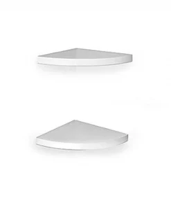 Danya B. XF11115-2OK Rustic Weathered Oak Corner Radial Shelves; Set 2