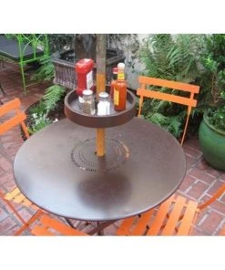 UPSHELF 10463BR Detachable Umbrella Pole Shelf Brown