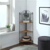 4D Concepts 143023 3 Tier Corner Bookcase Wicker/Metal
