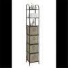 4D Concepts 603124 Windsor Bookcase with Baskets; Black Metal - Slate & Weave