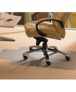 Floortex Cleartex 11341525LV Advantagemat Pvc Rectangular Lipped Chair Mat For Low Pile Carpets 0.25 In.; Clear 45 X 53 In.