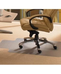 Floortex Cleartex 11341526LV Advantagemat Pvc Rectangular Lipped Chair Mat For Standard Pile Carpets 0.38 In.; Clear 45 X 53 In.