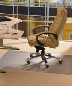 Floortex Cleartex 1115226EV Advantagemat Pvc Rectangular Chair Mat For Standard Pile Carpets 0.38 In.; Clear 48 X 60 In.