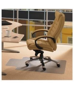Floortex Cleartex 11341530LV Advantagemat Pvc Rectangular Lipped Chair Mat For Medium Pile Carpets 0.75 In.; Clear 45 X 53 In.