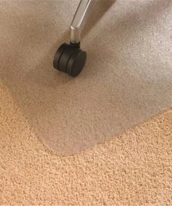 Floortex Cleartex 1115230TR Advantagemat Pvc Corner Workstation Chair Mat For Medium Pile Carpets 0.75 In.; Clear 48 X 60 In.