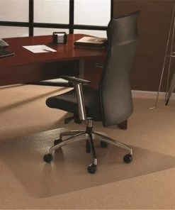 Floortex Cleartex 1115023TR Ultimat Polycarbonate Corner Workstation Chair Mat For Low And Medium Pile Carpets Up To 0.50 In. 48 X 60 In.