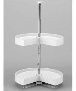 HD RSLD.2942.28.11.1 Pie Cut Polymer Lazy Susan Set; White - 28 in.