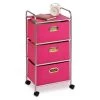 Honey-Can-Do International CRT-02348 3 Drawer Rolling Cart Pink