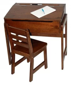 Gsi Homestyles Slanted Top Desk and Chair in Walnut