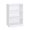 Furinno Jaya Simple Home 3-Shelf Bookcase; White - 40.3 x 24.5 x 9.5 in.