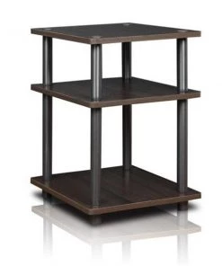 Furinno Turn-N-Tube Easy Assembly Multipurpose Shelf; Gray - 20.7 x 14.6 x 14.6 in.