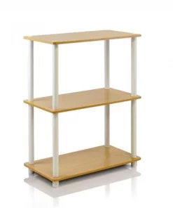 Furinno Turn-N-Tube 3-Tier Compact Multipurpose Shelf Display Rack; White - 29.6 x 23.6 x 11.6 in.