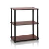Highkey Turn-N-Tube 3-Tier Compact Multipurpose Shelf Display Rack; Dark Cherry - 11.6 x 23.6 x 29.6 in.