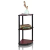 Highkey Turn-N-Tube 3-Tier Corner Display Rack Multipurpose Shelving Unit; Dark Cherry & Black - 29.6 x 11.6 x 11.6 in.