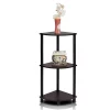 Furinno Turn-N-Tube 3-Tier Corner Display Rack Multipurpose Shelving Unit; Espresso & Black - 29.6 x 11.6 x 11.6 in.