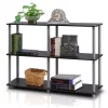 Furinno Turn-N-Tube 3-Tier Double Size Storage Display Rack; Black & Grey - 29.5 x 47.2 x 11.6 in.