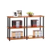 Furinno Turn-N-Tube 3-Tier Double Size Storage Display Rack; Light Cherry & Black - 29.5 x 47.2 x 11.6 in.