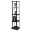 Furinno Turn-N-Tube 5-Tier Corner Square Rack Display Shelf; Espresso & Black - 57.7 x 11.6 x 11.6 in.