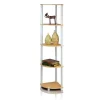 Highkey Turn-N-Tube 5 Tier Corner Display Rack Multipurpose Shelving Unit; Beech & White - 57.7 x 11.6 x 11.6 in.