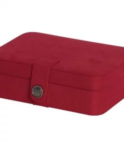 Mele & Co 0057322M Giana Plush Fabric Jewelry Box with Lift Out Tray in Red