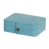 Mele & Co 0057340M Giana Plush Fabric Jewelry Box with Lift Out Tray in Aqua