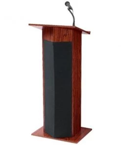 Oklahoma Sound Corporation Oklahoma Sound 111PLS-MY Floor Lectern- Power Plus-Mahogany
