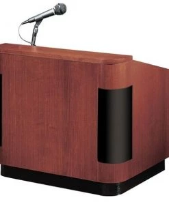 Oklahoma Sound Corporation Oklahoma Sound 950-MY-WT Veneer Contemporary Table Lectern With Sound-Mahogany-Walnut