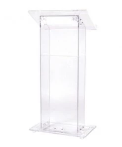Oklahoma Sound Corporation Oklahoma Sound 401S Clear Acrylic Lectern With Shelf