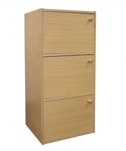 Ore International JW-187 3-Level Bookshelf with Doors