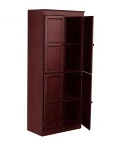 Concepts In Wood KT613B-3072-C Multi-use Storage Cabinet; Cherry Finish 5 Shelves