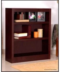 Concepts In Wood MI3036-C Single Wide Bookcase; Cherry Finish 3 Shelves
