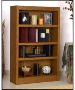 Concepts In Wood MI3048-D Single Wide Bookcase; Dry Oak Finish 4 Shelves