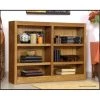 Concepts In Wood MI4836-D Double Wide Bookcase; Dry Oak Finish 6 Shelves