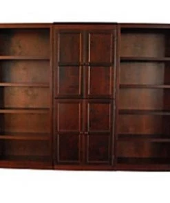 Concepts In Wood WKT3072-C 3-Piece Wall and Storage System; Cherry Finish 15 Shelves