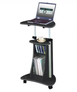 Techni Mobili RTA-B002-GPH06 Rolling Laptop Cart with Storage - Graphite
