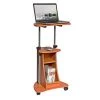 Techni Mobili RTA-B002-WG01 Rolling Laptop Cart with Storage - Wood Grain