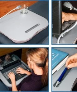 Living Health Products LDBD-001-01 Laptop Desk with Light -Grey Desk with grey bottom