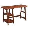 Highboy Trestle Desk With Cherry Finish