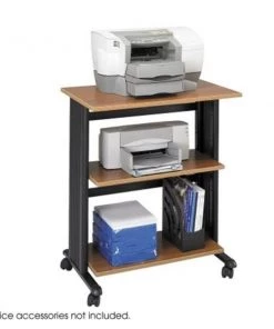 Safco Products Safco 1881MO Medium Oak/Black Muv Three Level Adjustable Printer Stand