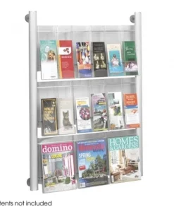 Safco Products Safco 4134SL Silver Luxe Magazine Rack - 9 pocket