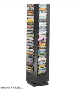 Safco Products Safco 4325BL Black 92-Pocket Steel Rotary Magazine Rack