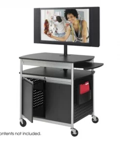 Safco Products Safco 8941BL Black Scoot Flat Panel Multimedia Cart