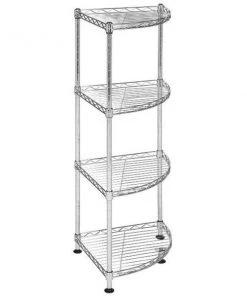 Safavieh HAC1004A Damaris 4 Tier Corner Rack; Chrome - 31.5 x 11.8 x 11.8 in.