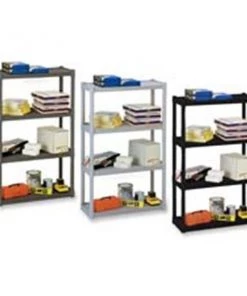 Iceberg Enterprises ICE20841 Four-Shelf Open Storage System- 32in.x13in.x54in.- Black