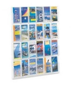 Safco Products Company SAF5601CL Literature Rack- 24 Pamphlets- 30in.x2in.x41in.- Clear