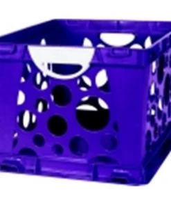 Storex 2-Color Large Crate With Handles - Purple Vine-White