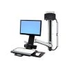 Ergotron Styleview Sit-stand Combo System With Small Cpu Holder - polished Aluminum - 45-273-026