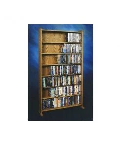 Wood Shed 707-3 Solid Oak 7 Shelf Cabinet for DVDs; VHS Tapes; books and more