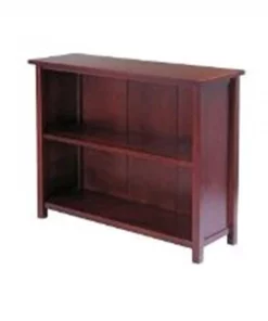 Doba-Bnt Milan Storage Shelf or Bookcase 3-Tier Long- Antique Walnut